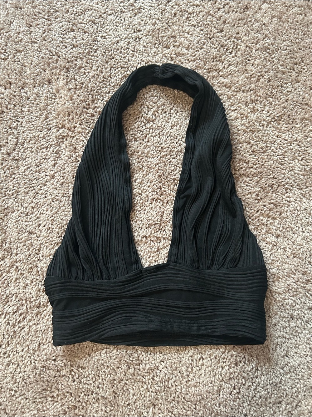 Black Halter Crop Top